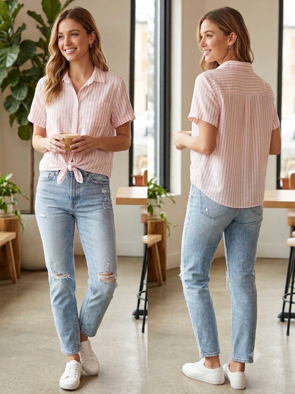 Lucky Brand Linen Blend Short Sleeve Button-Down Shirt Size Large